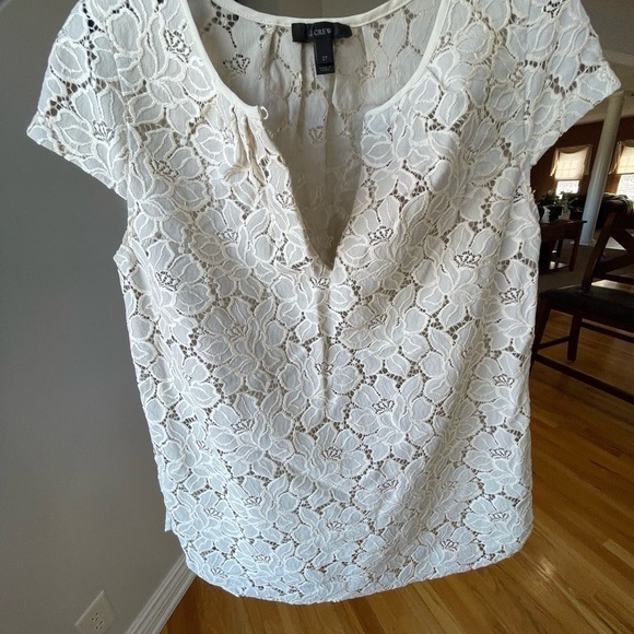 J.Crew 2 Tall sleeveless top  adorable lace like design - Picture 7 of 17